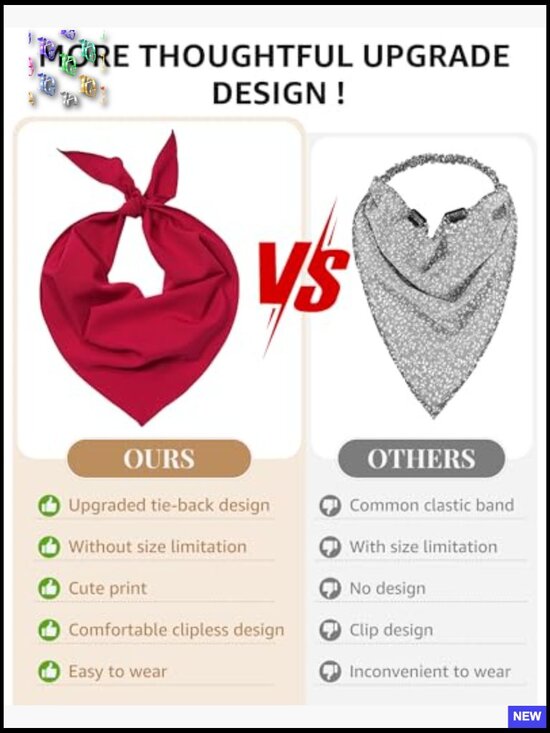 Triangle Head Scarf Bandana Headband Tie-Back Adjustable Soft Lightweight main image 5